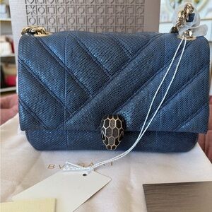 BULGARY SERPENTÍ dark blue shoulder bag